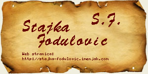 Stajka Fodulović vizit kartica